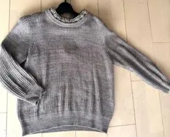 CROLLA ビジューニット グレー アプワイザーリッシェ