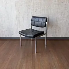 【アンティーク】オフィスチェア レザー ミッドセンチュリー アイアンフレーム