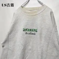 US古着 アメリカ古着 スウェット トレーナー 刺繍ロゴ 花柄 オーバーサイズ