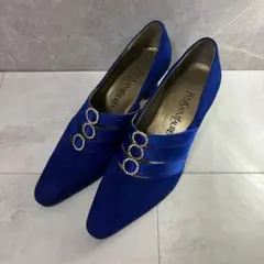 Yves Saint Laurent イブサンローラン パンプス ヒール ブルー
