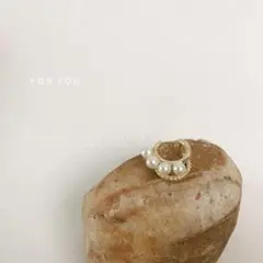 パール イヤーカフ 14Kコーティング ゴールド ダブルライン 韓国 高見え