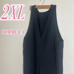 COMME CA コムサ ブラック オールインワン 2XL サロペット ワイド