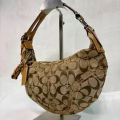 【美品✨】コーチ　ハーフムーン　ワンショルダー　キャンパス　y2k ヴィンテージ