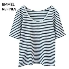 EMMEL REFINES ボーダー リブ 半袖 Tシャツのサムネイル