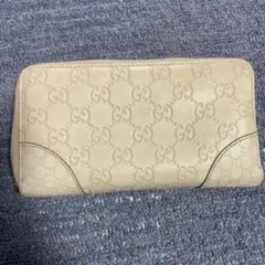 GUCCI ベージュ レザー 長財布
