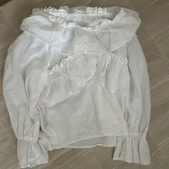 フリル付きホワイトシャツ Fサイズ