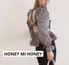 HONEY MI HONEY taffeta blouse ギンガムチェックのサムネイル