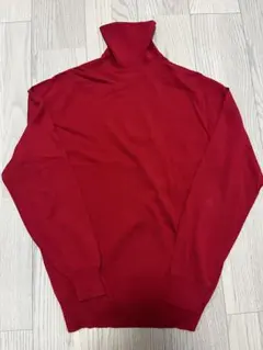 ジョンスメドレー　赤のタートルネックセーター M