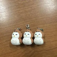 赤葦フクロウ マスコット キーホルダー 3個セット