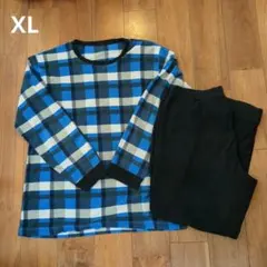 UNIQLO フリースパジャマ XL メンズ チェック柄