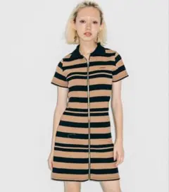 X-girl（エックスガール）の 'STRIPED ZIP UP DRESS