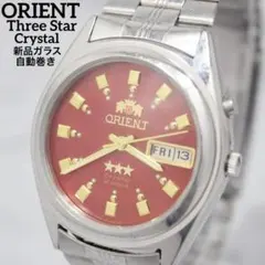 ORIENT 三ツ星 赤文字盤 自動巻 デイデイト - メルカリ