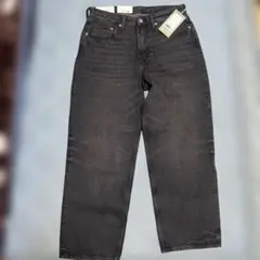 H&M ルーズフィット ダークグレー デニムパンツ EUR 31/30