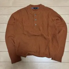 EX-CLUB オレンジ ヘンリーネックニット