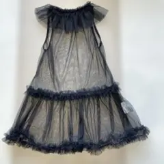 p.premier チュールフリルレイヤードワンピース 110cm ブラック
