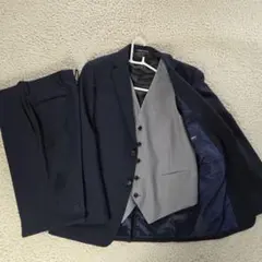 パーソンズ スリーピース　セットアップ　ベスト　紺　ストライプ