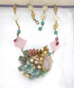 KENZO フラワー パール ネックレス イヤリング セット ゴールド 花柄 