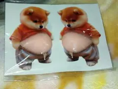 柴犬 お腹デザイン シール 2枚セット