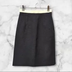 LOULOU WILLOUGHBY✨️バイカラー 膝丈スカート　ネイビー