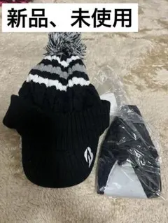 新品！BRIDGESTONE GOLF ニット帽 ブラック/ホワイト