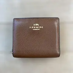 【COACH】コーチ スナップウォレット レッドウッド ペブルレザー