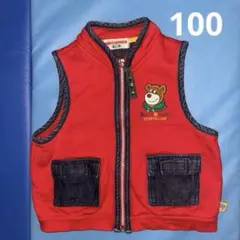 当時物　ミキハウス キッズベスト 100 赤　平成レトロ　y2k Y2K