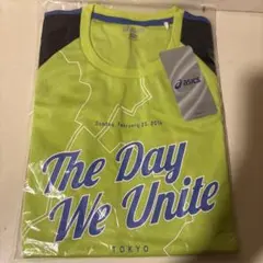 Tシャツ　asics 蛍光イエロー The Day We Unite L 新品