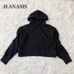 JEANASIS ショート丈 フード付きパーカー スウェット トレーナー 無地