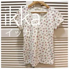 ikka イッカ 小花柄 半袖 カットソー Tシャツ 森ガール Sサイズ 美品のサムネイル