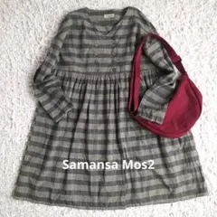 SM2■コットンリネン 綿麻 グレンチェック ダブル釦 チュニック ブラウスのサムネイル