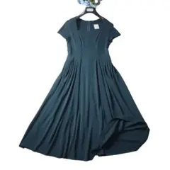 新品同様❗️SYBILLA トリアセジョーゼット美しいグリーンギャザーワンピース
