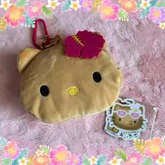 Sweet8月号付録　日焼けキティ小型ポーチ ステッカーセット