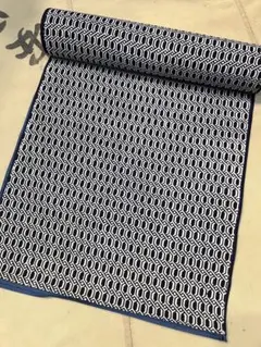 紺　白　亀甲　浴衣　反物