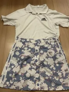 adidas 花柄スカート/ポロシャツ