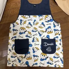 ドナルドダック エプロン コットン混紡