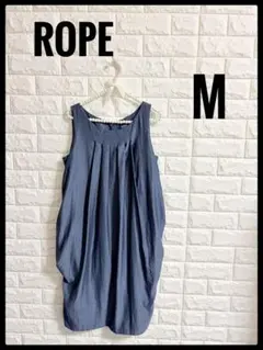 ROPE ノースリーブ バルーンワンピース　トップス Mサイズ ブルーのサムネイル