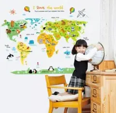 世界地図 子供部屋 DIY 簡単 可愛い ウォールステッカー シール おしゃれ
