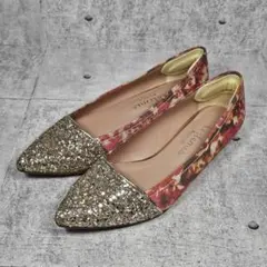 artemis by DIANA グリッター ポインテッド フラットシューズ