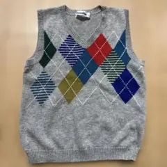 familiar アーガイル柄 グレー ベスト