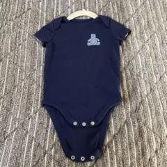【1回着用】baby GAP 半袖ロンパース ネイビー くま 70cm