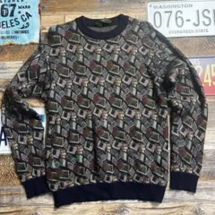 GOOSEY’S 総柄 ニット セーター made in Chile ウール