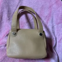 美品✨】濱野皮革工藝 ハンドバッグ シルバーボタン スエード ピンク 