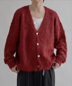 【epnok】シルバーボタンシャギーカーディガン