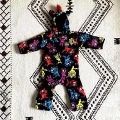 PARTY PARTY 90cm カラフル耳付きアウター　つなぎ　カバーオール