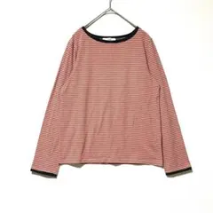 ディスコート カットソー Tシャツ ロンT ボーダー クルーネック F ピンク