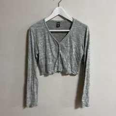 Dazy グレー クロップドカーディガン M