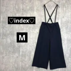 【1043】インデックス【M】サロペット　美品　ワイドパンツ　紐取り外し可