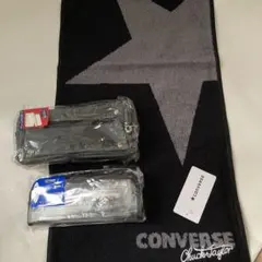 新品未使用　CONVERSEロングサイズタオル＆文具セット＆ チェーンペンポーチのサムネイル