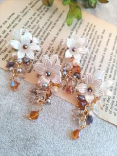 677★2ペア4個オリジナルチャーム、コネクター、アクリルフラワー、ビーズ