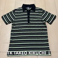 TK TAKEO KIKUCHI タケオキクチ　ボーダー　ポロシャツ メンズ　Lのサムネイル